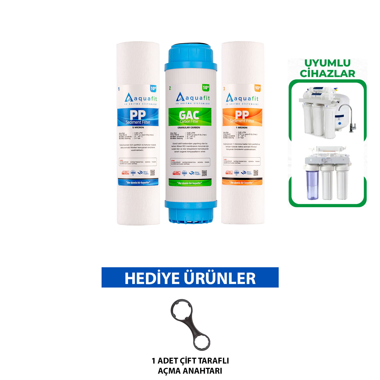 Açık Kasa Su Arıtma Cihazı 3'lü Su Arıtma Ön Filtresi