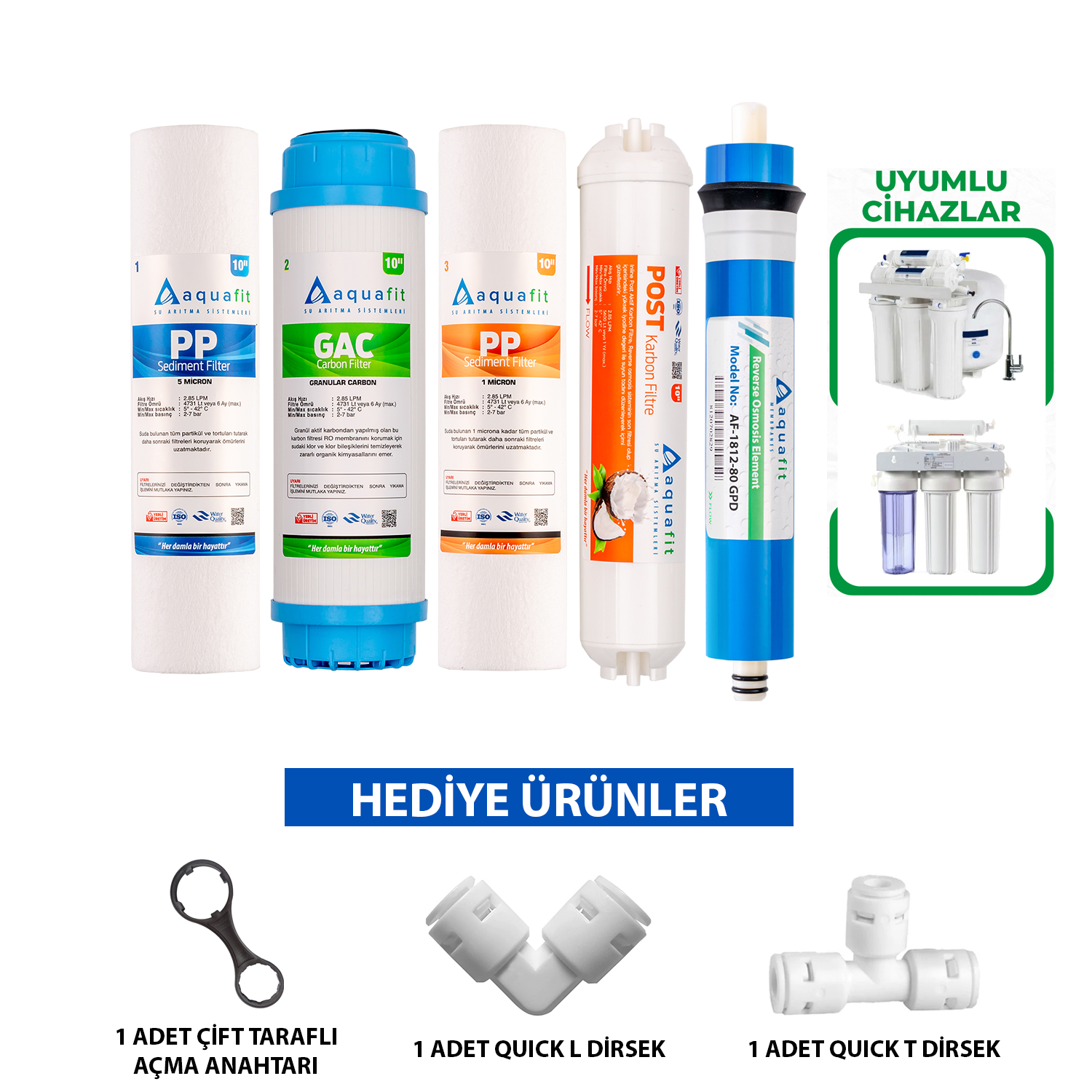 Açık Kasa Su Arıtma Cihazı 5'li Filtre Seti