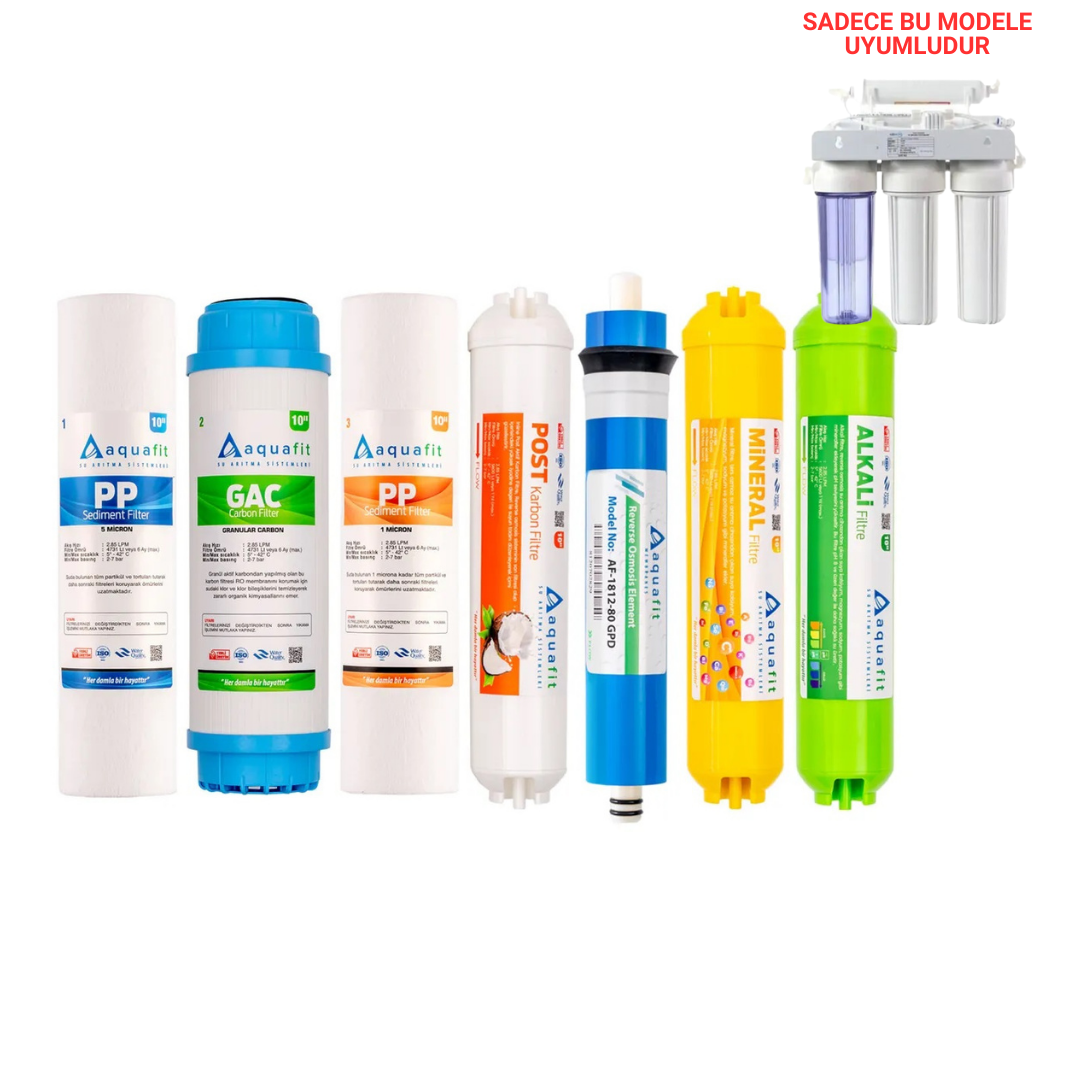 Açık Kasa Su Arıtma Cihazı 7'li Filtre Seti