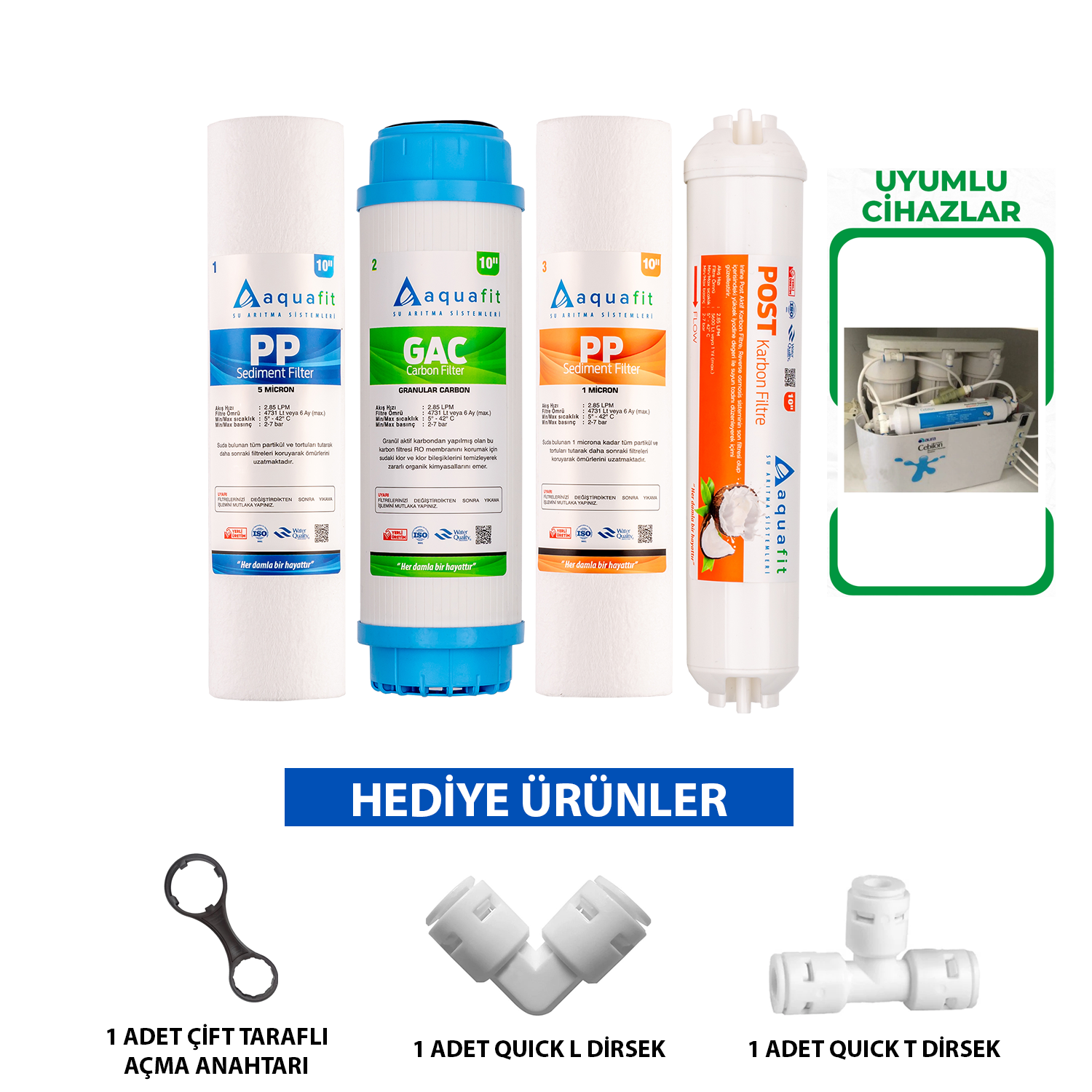 İhlas Aura Cebilon Compact 101 Mc Su Arıtma Cihazı 4'lü Filtre (Silver ve Platinum Uyumlu Değildir)