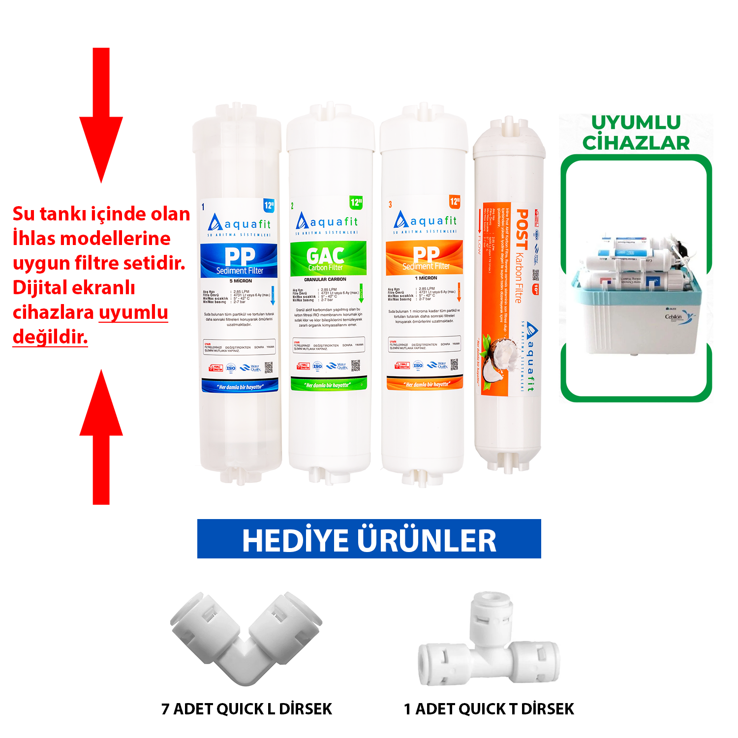 İhlas Aura Cebilon Silver Platinum ve Plus 4'lü Filtre