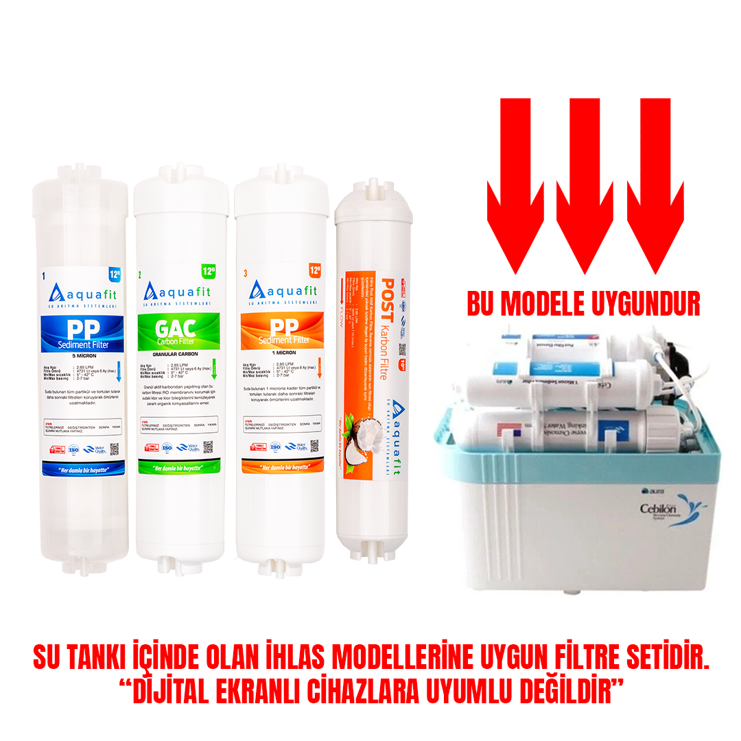 İhlas Aura Cebilon Silver Platinum ve Plus Uyumlu 4'lü Filtre (Compact ve Unique Uyumlu Değildir)