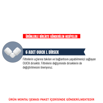 Kapalı Kasa Su Arıtma Cihazı İki Tarafı Ouick 3'lü Su Arıtma Ön Filtresi