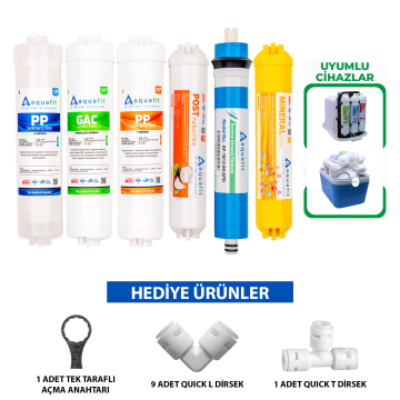 Kapalı Kasa Su Arıtma Cihazı İki Tarafı Ouick 6'lı Filtre Seti