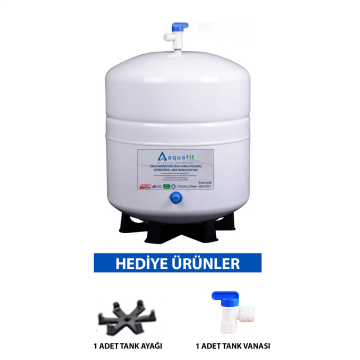 Su Arıtma Cihazı 12 Lt. Aquafit Paslanmaz Metal Tank - Tank Vanası ve Tank Ayağı Hediyeli