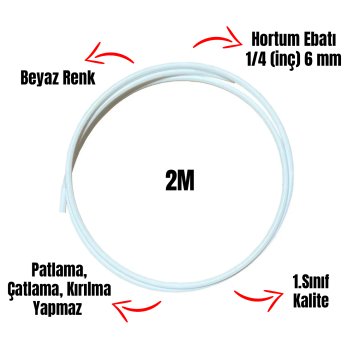 Aquafit Su Arıtma Cihazı Hortumu 6 mm (1/4'' Inç) 2 Metre