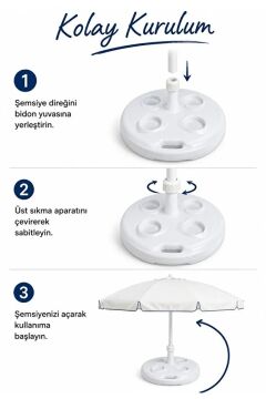 19 Litre Bidon - Plaj Şemsiye Bidonu - Yelken Bayrak Bidonu - Plastik Bayrak Dubası